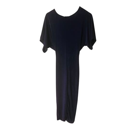 Fashion Nova Full Grown Knot Front Slit Blue Dress Size S Small - Picture 3 of 8